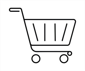 shopping cart symbol. editable stroke outline icons set. vector illustration.