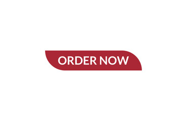 Order now red ribbon label banner. Open available now sign or Order now tag.