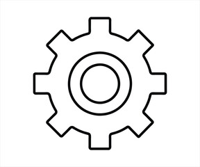 gear icon vector. editable stroke outline icons set. vector illustration.