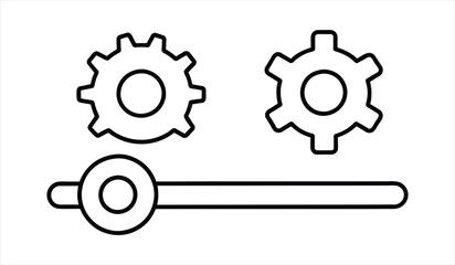 gear vector icon. editable stroke outline icons set. vector illustration.