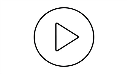 play icon. editable stroke outline icons set. vector illustration.