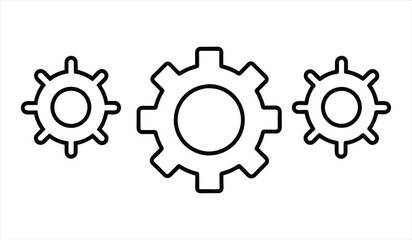 gear vector icon. editable stroke outline icons set. vector illustration.