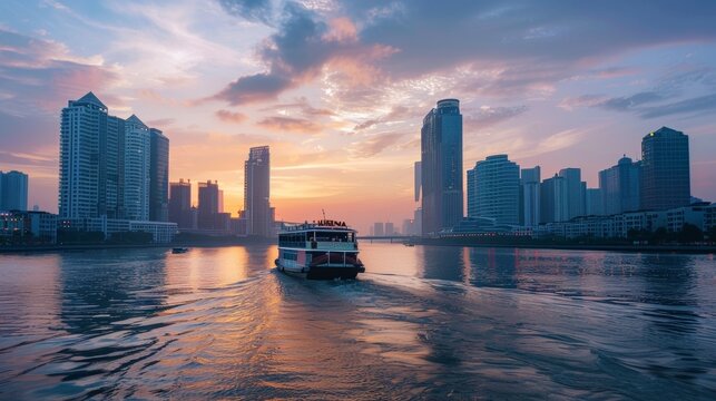 A peaceful boat ride along the river allows tourists to take in the citys skyline while listening to a curated playlist of songs that capture the essence of the citys musical heritage.