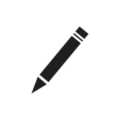 Pencil Icon in trendy flat style isolated on grey background.