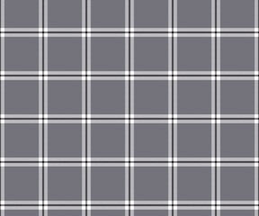 Plaid fabric pattern, grey, white, black. Seamless pattern for designing textiles, clothing, skirts, pants, or decorative fabrics. Vector illustration