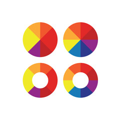 Pie chart icon set flat vector illustration.