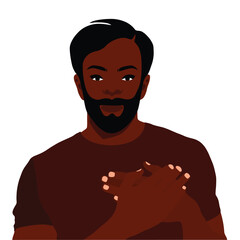Modern fashionable black man in elegant art style vector