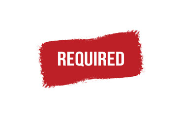 Brush style Required red banner design on white background.