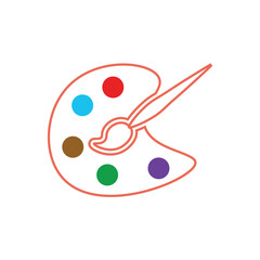 Flat palette icon symbol vector Illustration.