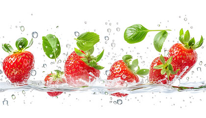  "Isolated Strawberry and Slice Vector Stock: Fresh Fruit Floating on White"