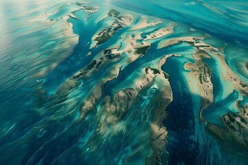 Fototapeta premium Vista aerea del Mar caribe