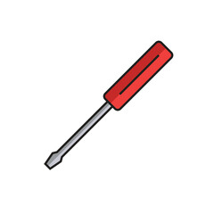 Screwdriver icon flat vector illustration.