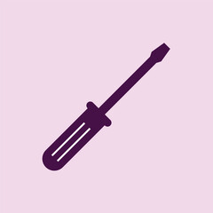 Flat screwdriver icon symbol vector Illustration.