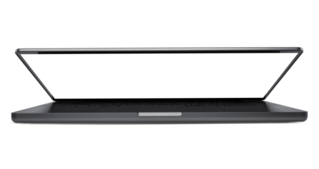 Laptop or notebook blank screen isolated with clipping path on white background.