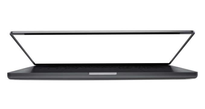 Laptop or notebook blank screen isolated with clipping path on white background.