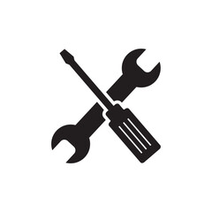 Flat screw driver icon symbol vector Illustration.