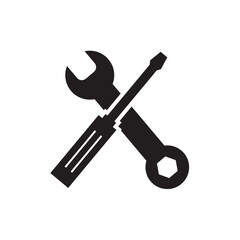 Flat screw driver icon symbol vector Illustration.