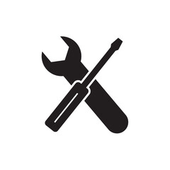 Flat screw driver icon symbol vector Illustration.