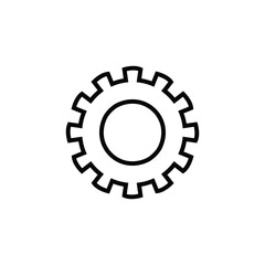settings gear isolated flat vector icon.