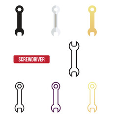 Flat screwdriver icon set. symbol vector Illustration.