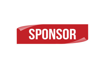 Red banner Sponsor on white background.