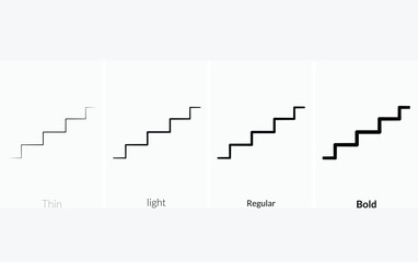 stairs icon. Thin, Light Regular And Bold style design isolated