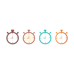 Stopwatch icon in trendy flat design