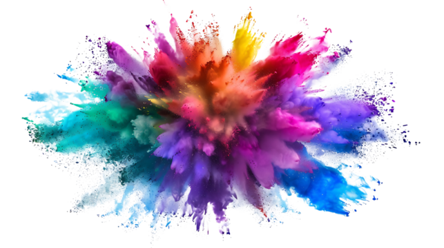 "Colorful Powder Explosion Vector Stock: Freeze Motion Effect in Vibrant Hues"