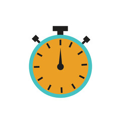 Stopwatch icon in flat style with background.