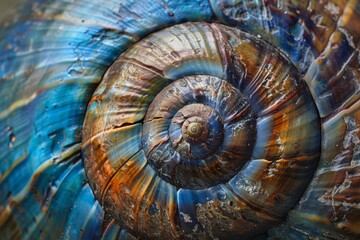 A shell with a spiral shape is shown in the image generated by AI