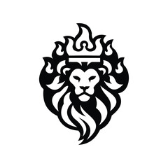 lion luxury logo icon template, elegant lion logo design illustration, lion head with crown logo, lion elegant symbol