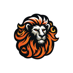 lion luxury logo icon template, elegant lion logo design illustration, lion head with crown logo, lion elegant symbol
