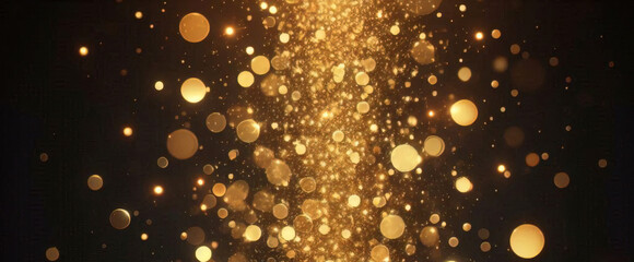 Poussière d'étoile scintillante d'or scintillant tombant fond bokeh abstrait brillant