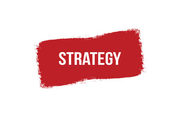 Red banner Strategy on white background.