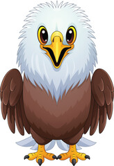 Cartoon American bald eagle standing