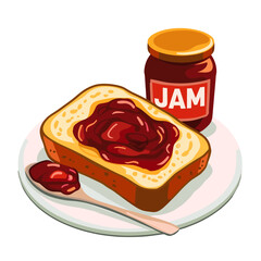 A slice of peanut butter and jelly sandwich on a plate with a spoon