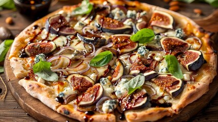 Gourmet pizza with figs