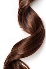 Lock of dark hair isolated on white background