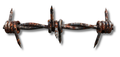 "Barbed Wire Vector Stock: Sharp Security Element Isolated on Transparent Background"