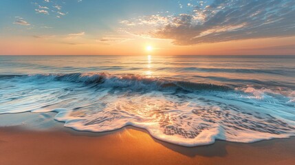 Serene Beach Sunrise with Gentle Waves