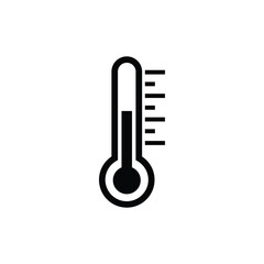 Temperature icon vector. line thermometer symbol.