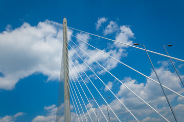 Civil structures and sky of a bridge over the Han River in Korea