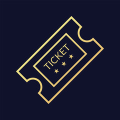 Ticket icon flat vector illustration.