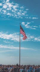 USA flag and people,Independence Day.National Day celebration,silhouette,generative ai art
