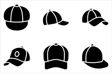 Baseball cap line and glyph icon set, clothes and wear, motorboat vector icon, vector graphics on white background