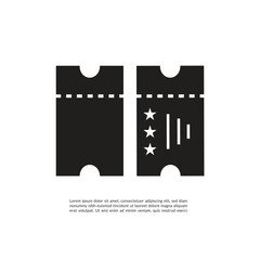 Ticket Icon in trendy flat style isolated on grey background.