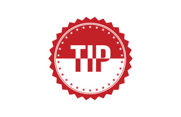 Tip red ribbon label banner. Open available now sign or Tip tag.
