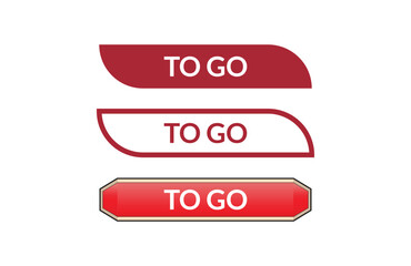 To go red ribbon label banner set. Open available now sign or To go tag.