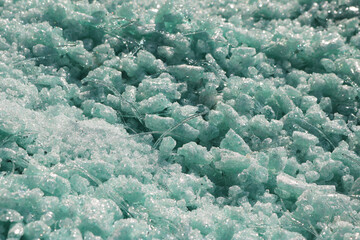 Processed glass waste to recycle into fiberglass material.