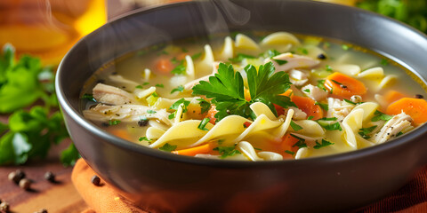 "Hearty Chicken Noodle Soup with Vegetables | Comfort Food Bowl"